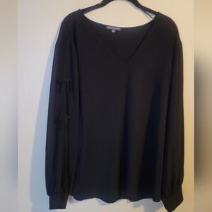 Adrianna Papell Black Textured Top